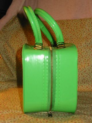 Vintage 1960s Lime Green Vinyl Raggedy Ann Andy Purse Travel Doll Carry Case 5
