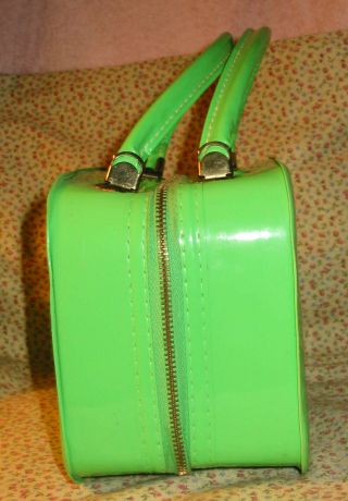 Vintage 1960s Lime Green Vinyl Raggedy Ann Andy Purse Travel Doll Carry Case 6
