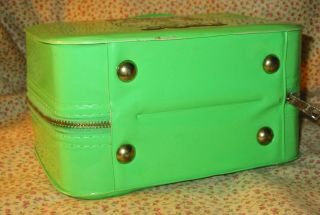 Vintage 1960s Lime Green Vinyl Raggedy Ann Andy Purse Travel Doll Carry Case 7
