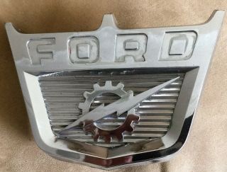 Vintage 1960 Ford F100 Pickup Truck Hood Chrome Emblem Oem