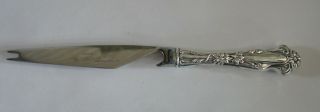Vintage Sterling Silver Handle Stainless Sheffield Blade Bar Knife 8 1/2 " Floral