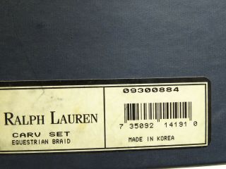 Rare Vintage Ralph Lauren EQUESTRIAN BRAID 2 Piece Carving Set 7