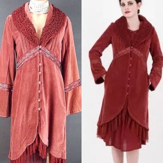 Victorian Style Jackets Steampunk Velour Nataya Burgundy Red Vintage Gatsby