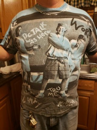 Vintage Dc Talk Blue Spraypaint T - Shirt Size Xl Toby Mac Michael Tait Kevin
