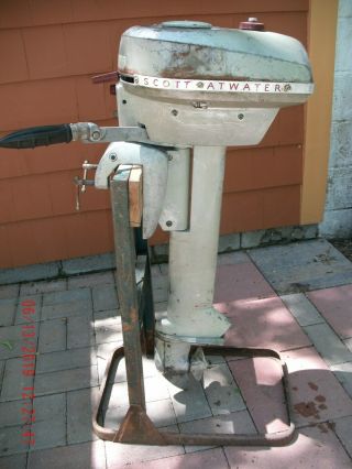 Vintage Antique Outboard 1954 Scott Atwater 3.  6 Hp Tuned Freshwater
