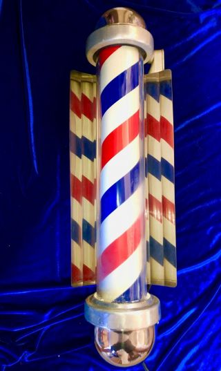 Vintage William Marvy Rare Model 506 Lighted Barber Pole Over 2 Feet Long