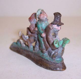 Vintage COLD PAINTED BRONZE Miniature FAMILY Pulling Up TURNIP Comical SIGNED 5