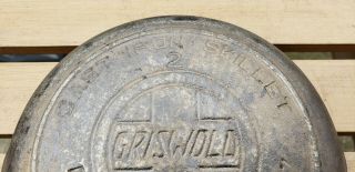 Vtg Griswold No 2 Cast Iron Skillet 703 Slant Logo Erie PA Heat Ring HTF Rare 2