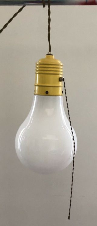 Vintage Pop Art Giant Light Bulb Hanging Lamp Mid Century Modern 1960s