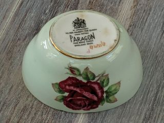 Vintage Paragon English Bone China Sugar & Creamer Set Dark Pink Roses Gold Trim 5