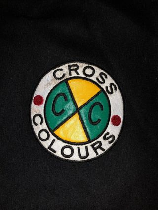 Vintage Cross Colours Leather Wool Varsity Jacket size 2 (large) 5