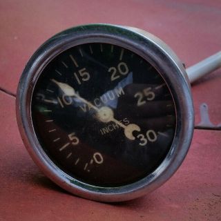 Vintage Stewart Warner Vacuum Gauge Crescent Moon Needle 2