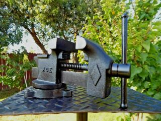 Vintage Ace 3 - 1/2  Jaw Bench Vise W/swivel Base & Pipe Grips No.  3 - 1/2