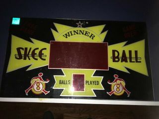 Skee Ball Plexiglas Game Display Marque Sign Vintage &