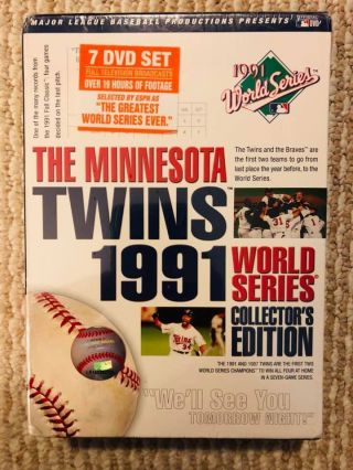 The Minnesota Twins 1991 World Series Dvd (7 Disc Set) Mlb Rare