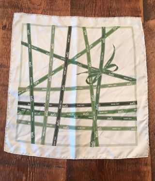 Vintage Hermes 16 " Small Silk Pocket Scarf.  Made In France.  100 Authentic.