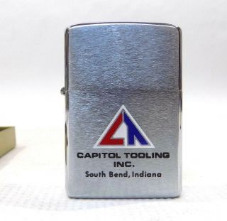 Vtg.  1974 Unfired Zippo Advertising Capitol Tooling Inc,  South Bend Ind.  W/Box 2