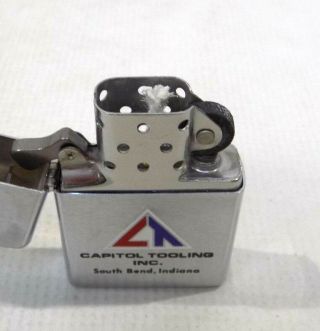 Vtg.  1974 Unfired Zippo Advertising Capitol Tooling Inc,  South Bend Ind.  W/Box 5