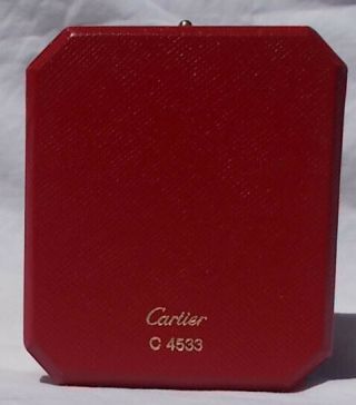 CARTIER VINTAGE DISPLAY JEWELRY BOX,  C 4533 WOOD AND RED LEATHER,  VG 6