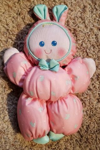 Vintage 1989 Fisher Price Pink Slumber Babies 1364 Doll Stuffed Animal Plush
