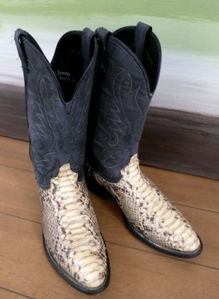 Vintage Laredo Western Snake Skin Boots Mens 9.  5 D Made In Usa