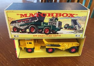 Vintage Lesney Matchbox King Size K - 2 Kw - Dart Dump Truck
