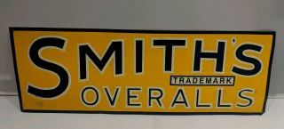 Smiths Overalls Tin Sign General Store Vintage Jeans 21 " X 7 1/4 "