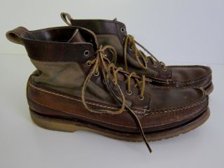 Vintage Red Wing Shoes Usa Brown Leather Oiled Canvas Lace Up Chukka Boot Size 9