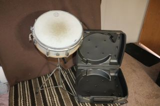 Vintage Slingerland 5 " X 14 " Snare Drum Niles Il W/stand & Case