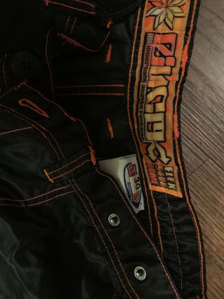 VINTAGE JNCO Jeans Pants Mens Size 30 x 30 Black Orange Nylon Goth Rock 90s 3