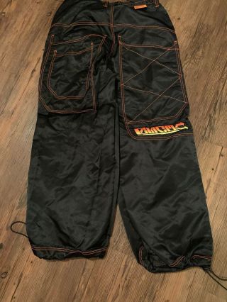 VINTAGE JNCO Jeans Pants Mens Size 30 x 30 Black Orange Nylon Goth Rock 90s 5