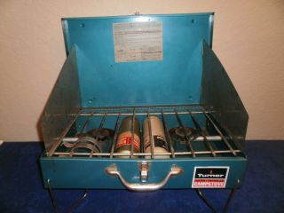 Vintage Turner Metal 2 Burner Propane Gas Camping Stove In