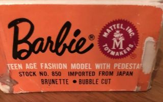 Barbie: VINTAGE SOLO IN THE SPOTLIGHT Brunette Bubblecut BARBIE Doll w/Box 4