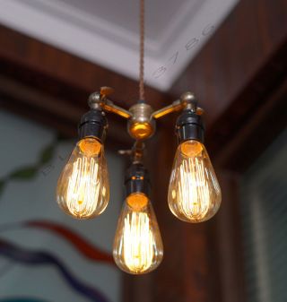3 Bulb Classic Edison Pendant Light - Industrial Vintage Style Hanging Edison