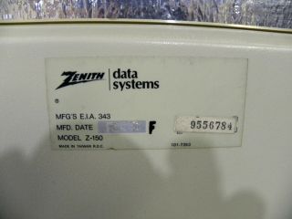 Vintage Zenith Data System XT Z - 150 Keyboard Mechanical Green Sliders 8