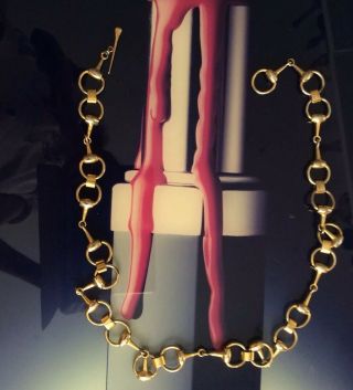Gucci Iconic Vtg 70s Horse Bit Chain Belt Equestrian Mod Disco (necklace)