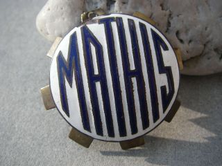 Vintage French Mathis - Car Manufacturer Car Radiator Badge Hood Emblem Plaque