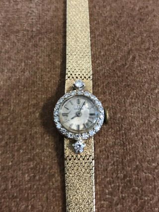 14 Kt Gold Omega Ladies Vintage Wristwatch