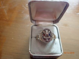 Vintage Bsa 14k White Gold Eagle Scout Ring
