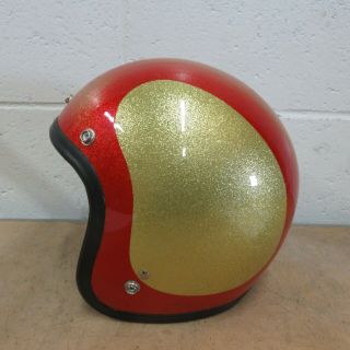 SHOEI D - 3A Red Gold Glitter Metalflake MEDIUM Motorcycle Helmet NOS 3