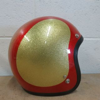 SHOEI D - 3A Red Gold Glitter Metalflake MEDIUM Motorcycle Helmet NOS 5