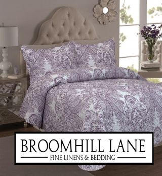 Single Set Luxury 100 Cotton Bedspread Purple White Toile French Vintage