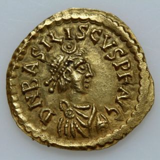 Roman Coin GOLD AV Tremisses 475 - 476 AD Constantinople Cross in wreath - RARE 2