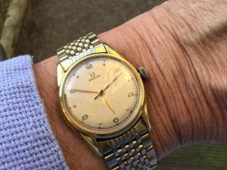 Vintage Omega Mans Gold Bracelet Watch