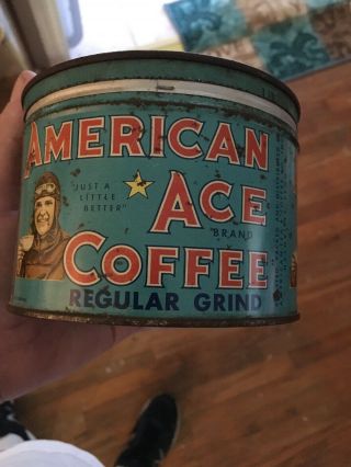 Vintage American Ace Coffee Tin / Can
