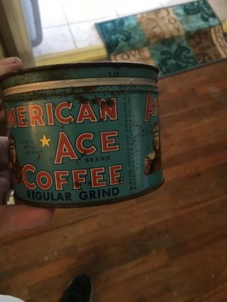Vintage American Ace Coffee Tin / Can 7