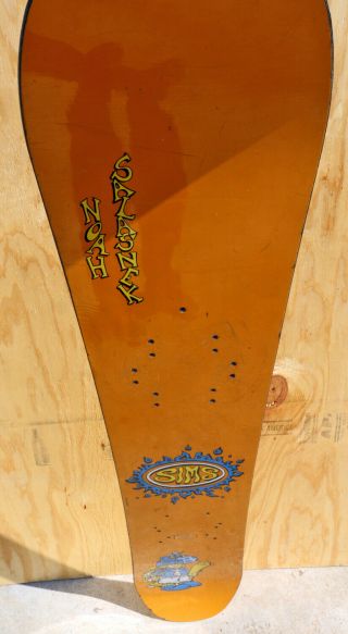 1993 Sims Noah Salasnek Vintage Pro Snowboard - Classic Orange Top Skateboard 3