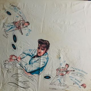 AUTH Elvis Presley 1956 Vintage Handkerchief/Scarf King Of Rock RARE FIND 6
