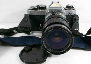 Vintage Slr Nikon Fe Camera,  Lens 28 - 70mm And Strap.