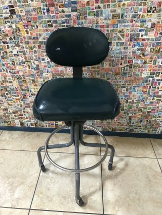 Interroyal Corp Vintage Metal Adjustable Drafting Stool Chair